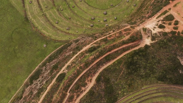 秘鲁马里/库斯科地区的圆形梯田视频素材