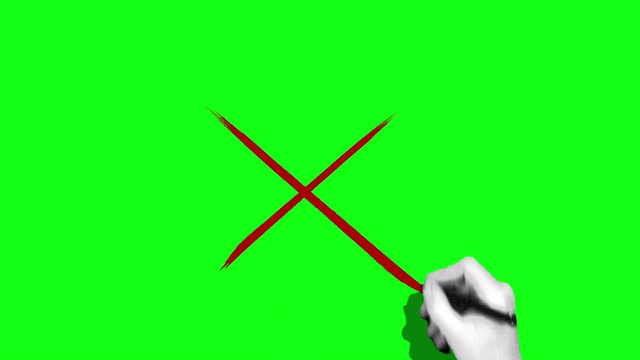手绘十字标记绿色屏幕视频素材