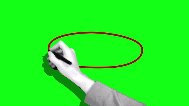 手绘红圈绿屏视频素材