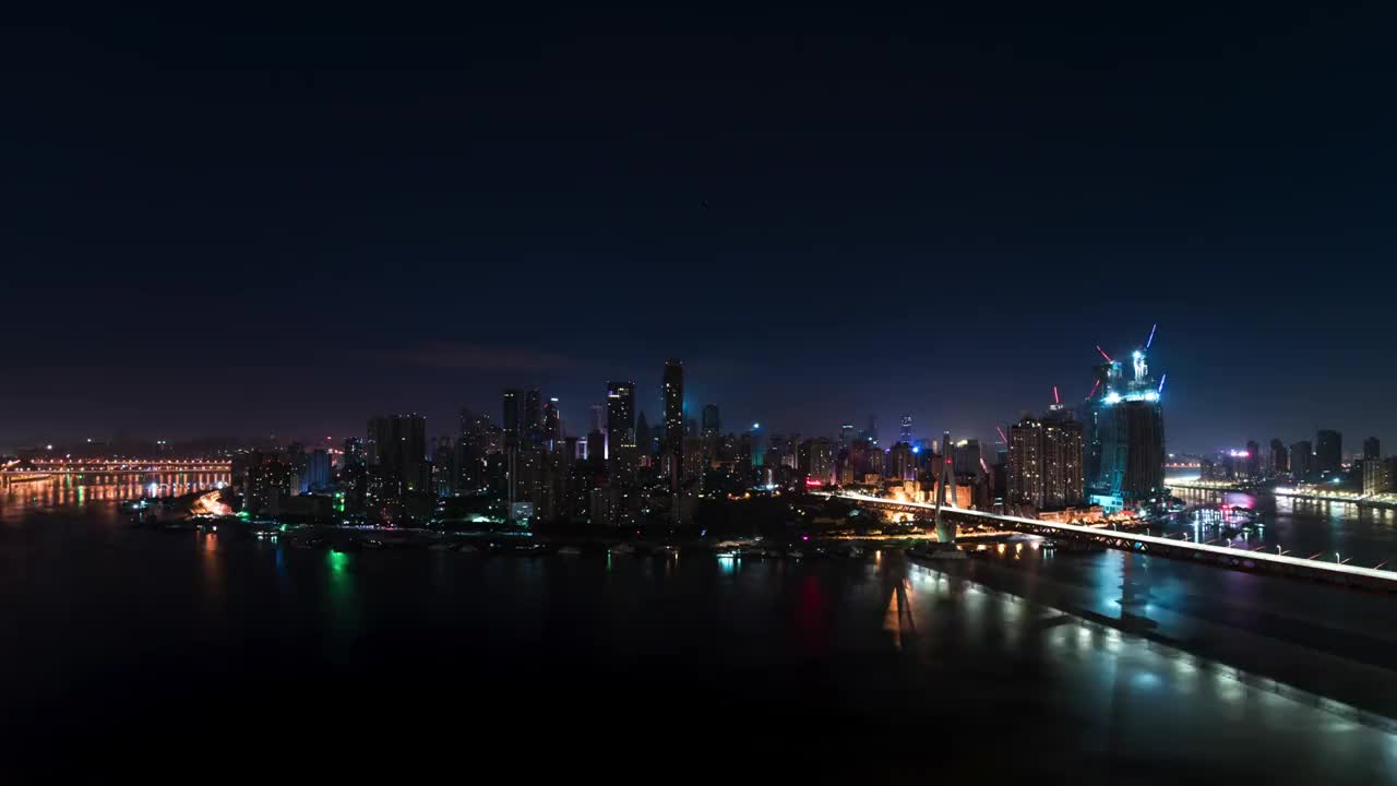 城市城市半岛的高视图黎明到一天的时间流逝视频下载