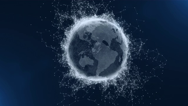 数字数据地球地球连接数字云地球旋转动画社会未来技术抽象商业科学增长网络环绕地球世界旋转视频素材