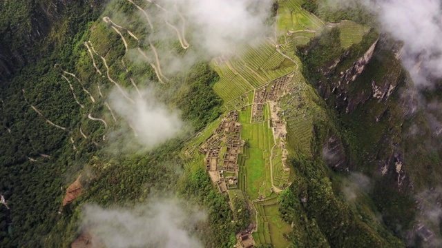 马丘比丘秘鲁航拍v2鸟瞰古代遗迹视频素材