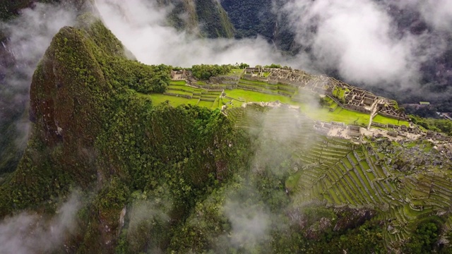马丘比丘秘鲁航拍v6鸟瞰古代遗迹视频素材