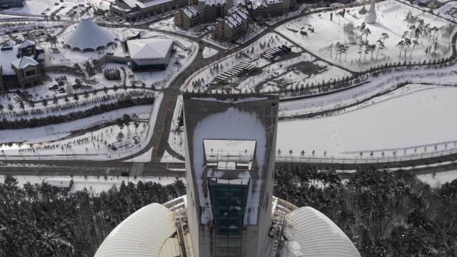 Alpensia跳台滑雪中心/大华里延，平昌郡，江原道，韩国视频素材