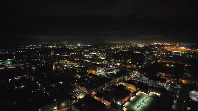 查尔斯顿南卡罗来纳航拍v1鸟瞰法国区夜景视频素材