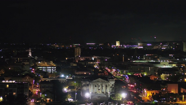 南卡罗来纳查尔斯顿航拍v9鸟眼夜景海关大楼俯瞰法国区细节视频素材