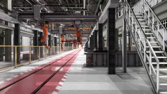 未来工厂中的机器人视频素材