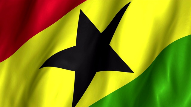 舞动4K国旗的加纳共和国视频下载