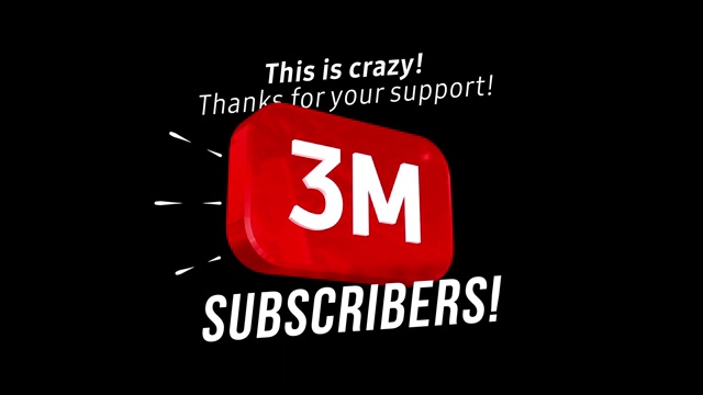 300万粉丝感谢你的视频。300万社交媒体好友、粉丝或订阅者的3M用户目标庆祝活动视频下载
