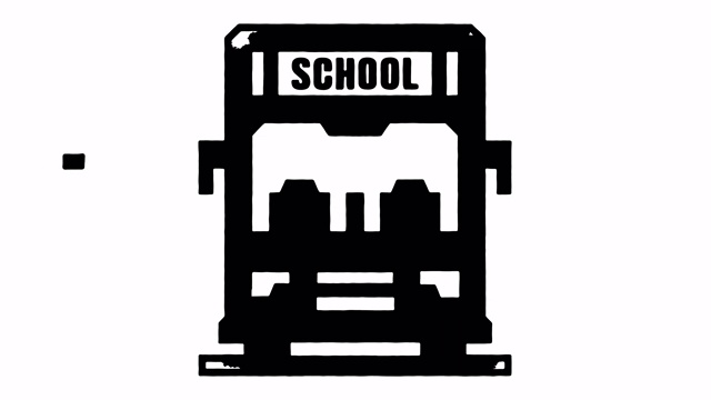 学校交通线绘制和墨水喷溅动画与阿尔法视频下载