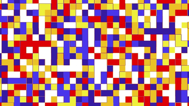 移动的彩色块形状的抽象动画。无缝循环动画背景，壁纸。视频素材