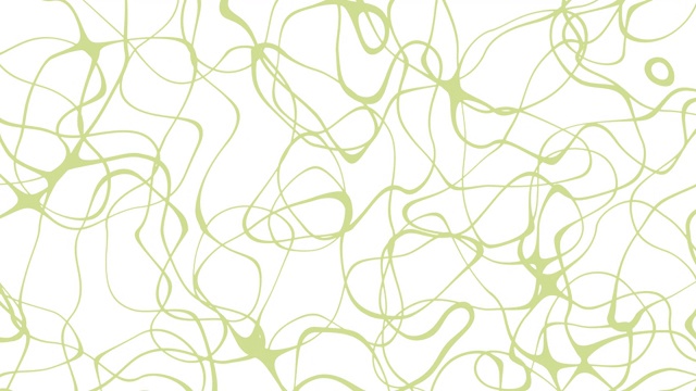 绿色弦形状在白色背景上移动的抽象动画。无缝循环动画背景，壁纸。视频下载