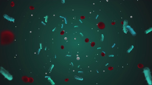 病毒细胞绿色背景视频(Covid-19) 4K 60fps视频视频素材