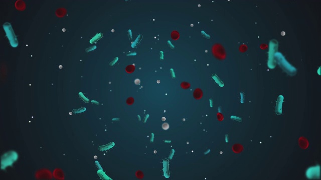 病毒细胞蓝色背景视频(Covid-19) 4K 60fps视频视频素材