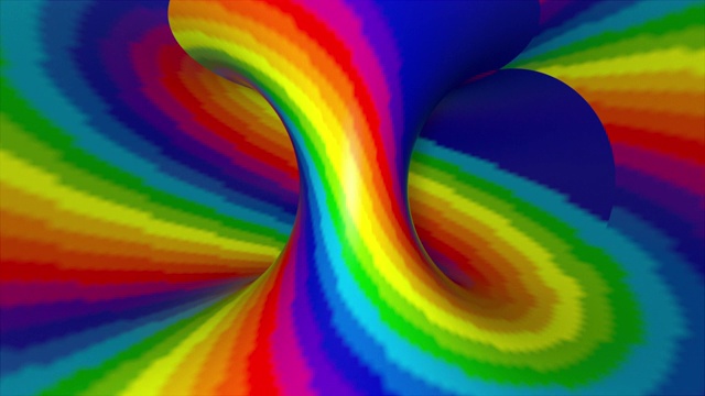 彩色螺旋形，计算机生成。3d渲染抽象彩虹催眠动画背景视频下载