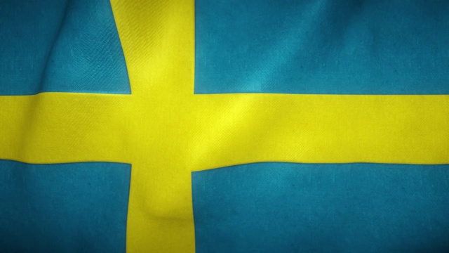 迎风飘扬的瑞典国旗视频下载