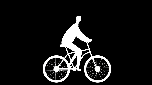 平面卡通Stick Figure彩色人Character自行车骑手自行车动画视频素材
