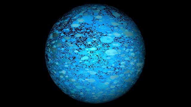 蓝色粒子流动在一个球体内，阿尔法哑光视频下载