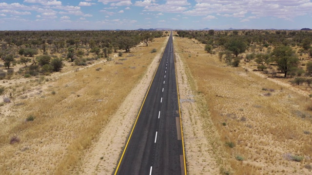 无尽的公路到地平线4K视频纳米比亚视频素材
