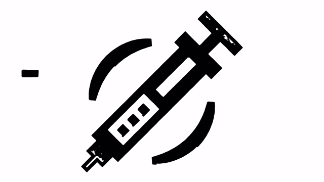 疫苗接种运动线绘制和墨水喷溅动画与阿尔法视频下载