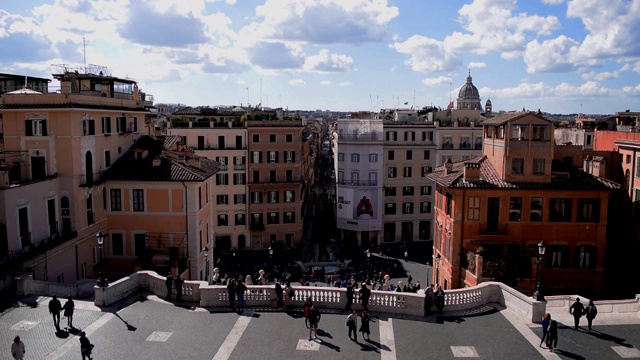 2020年3月8日，意大利罗马:由于冠状病毒，西班牙广场几乎没有游客视频素材