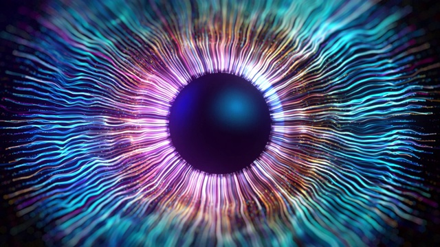 虹膜眼睛的虹膜由计算机绘图制成视频素材