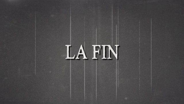 黑色和白色电影，La Fin，和电影烧伤效果。视频下载