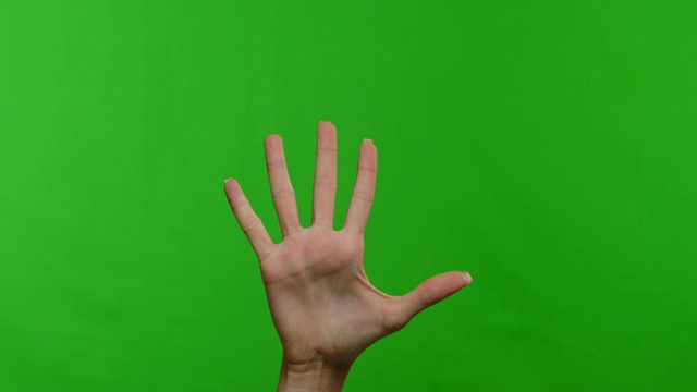女性的手从一数到五，一组四种手势视频素材