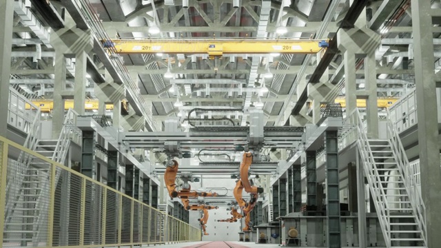 未来工厂中的机器人视频下载