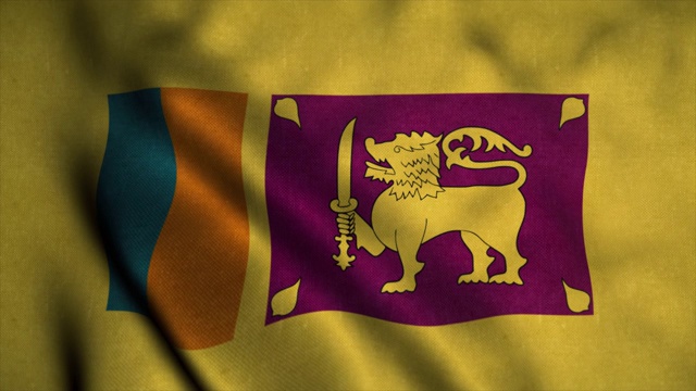 斯里兰卡国旗迎风飘扬。斯里兰卡国旗。斯里兰卡标志无缝循环动画。4 k视频下载