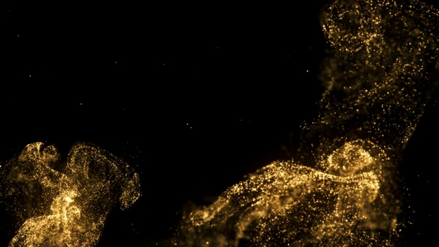抽象粒子背景(金色)视频素材