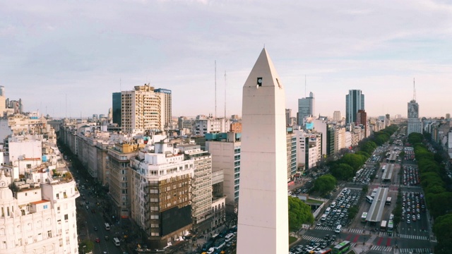 布宜诺斯艾利斯Obelisco鸟瞰图视频素材