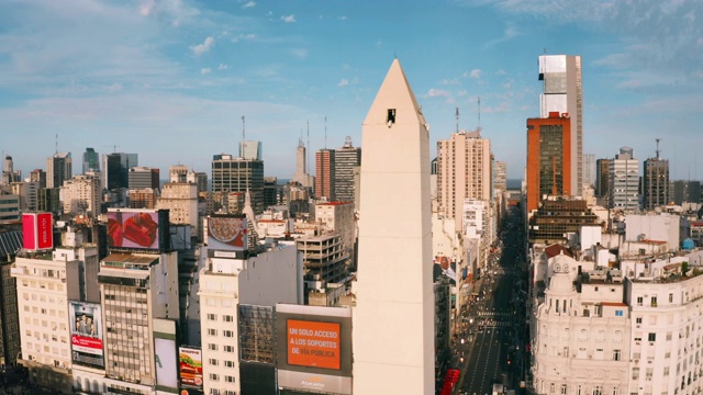 布宜诺斯艾利斯Obelisco鸟瞰图视频素材