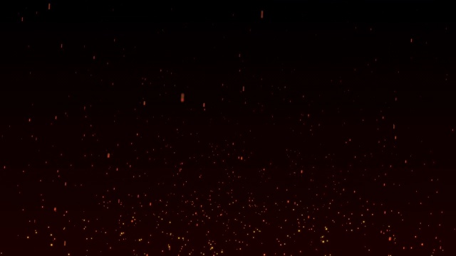 燃烧着的红色炽热的火花从夜空中的大火中飞出来视频素材
