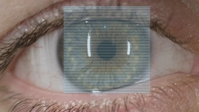 人眼扫描和识别。未来的数字接口。安全扫描视频素材