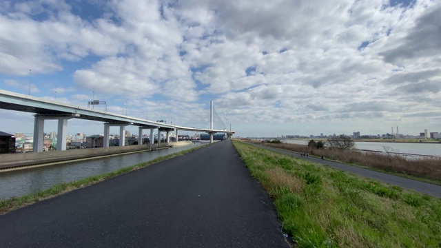 日本葛饰竖琴桥视频素材
