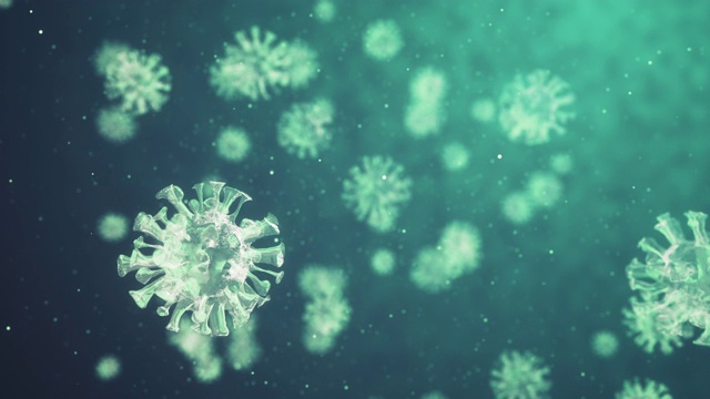 漂浮在空中的病毒细胞3D渲染视频下载