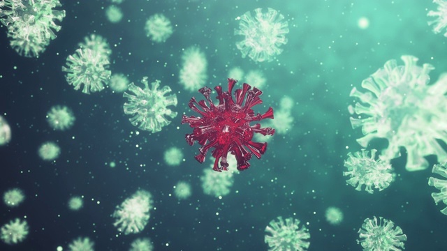漂浮在空中的病毒细胞3D渲染视频素材