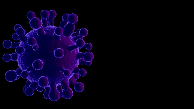 新型冠状病毒(COVID-19)医疗动画，黑色背景。视频素材