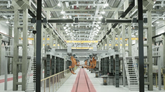 未来工厂中的机器人视频素材