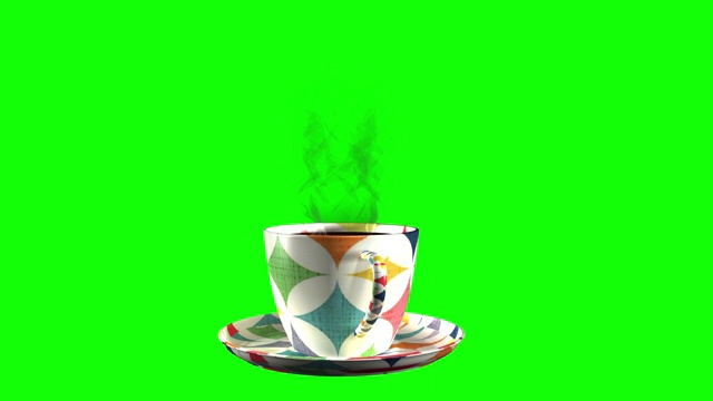 3D动画杯的咖啡循环，阿尔法镜头包括视频素材