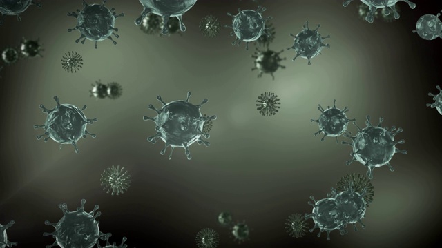 细菌细胞或病毒，显微镜下3d生成视图视频素材