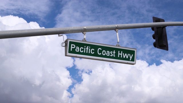 太平洋海岸公路标志视频素材