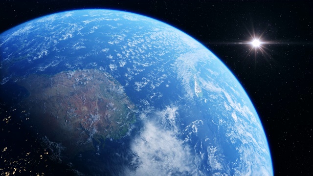 从太空4k观看澳大利亚上空的日出视频素材