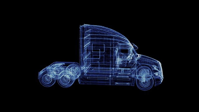现代美国卡车的粒子全息图视频下载