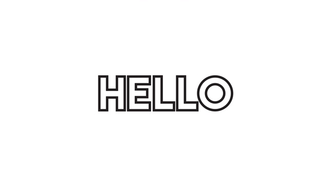 现代“HELLO”线图标动画在白色的背景视频素材