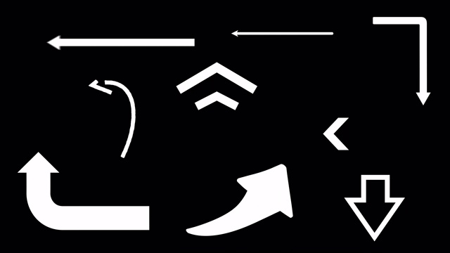 箭头，直接符号设置在透明背景上。视频下载