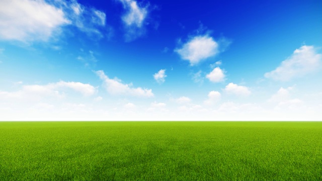 绿色的田野和蓝色的天空视频素材
