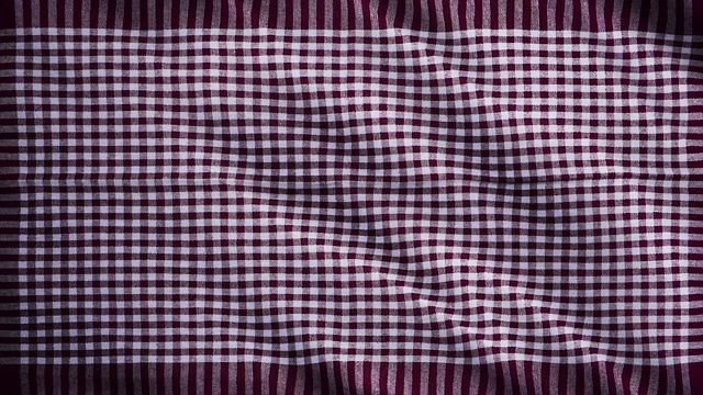 桌布，野餐方格布是全镜头运动。近距离微距拍摄格子红葡萄酒织物布背景。视频素材