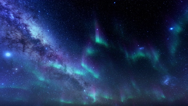 美丽的北极光在星空下的时间间隔为4K视频素材